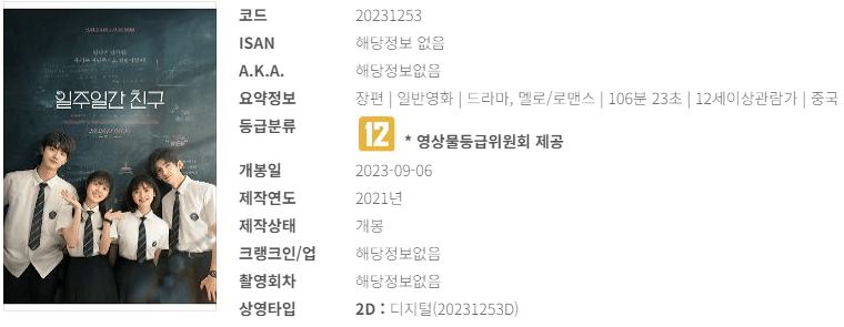 영화 일주일간 친구