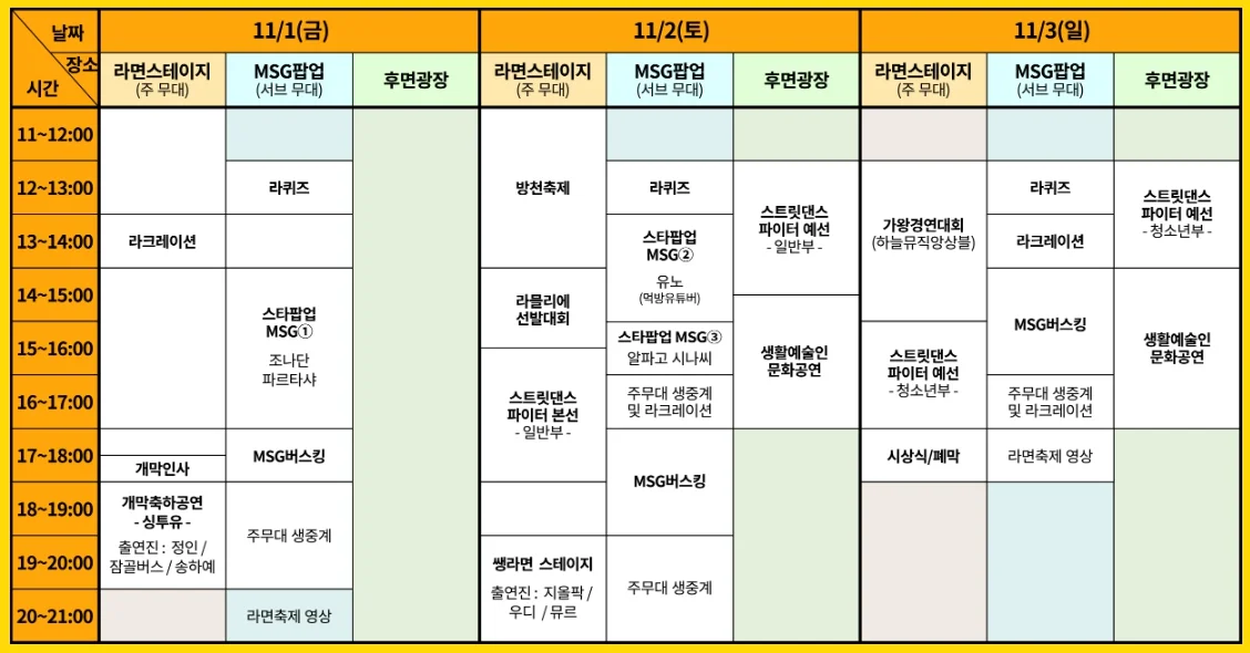 일정표