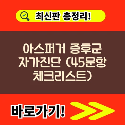 아스퍼거 증후군 자가진단 (45문항 체크리스트)