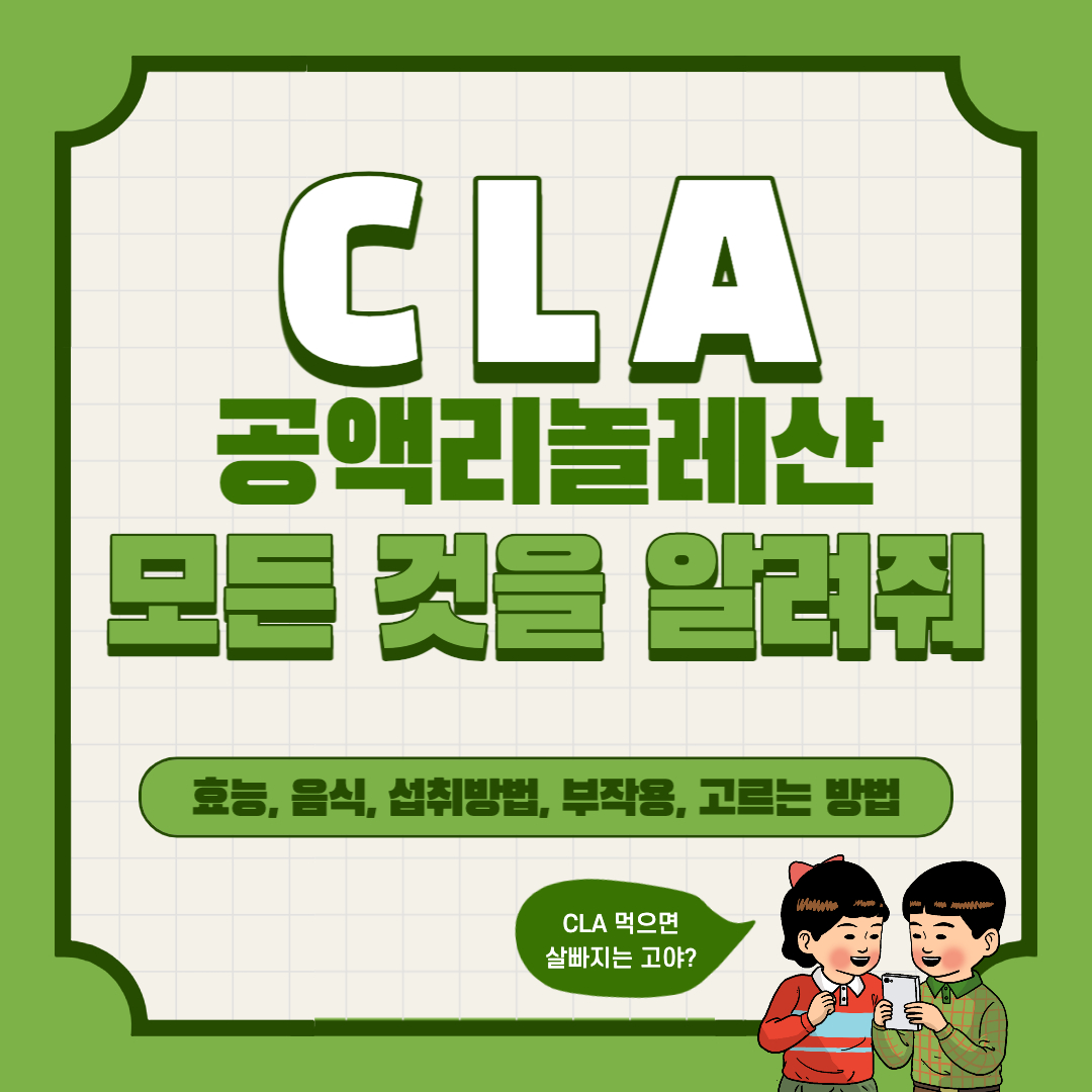 CLA 공액리놀레산 효능, 음식, 섭취방법, 부작용, 고르는 방법