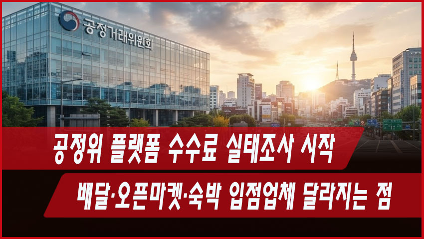 공정위 플랫폼 수수료 실태조사 시작|배달·오픈마켓·숙박 입점업체 달라지는 점