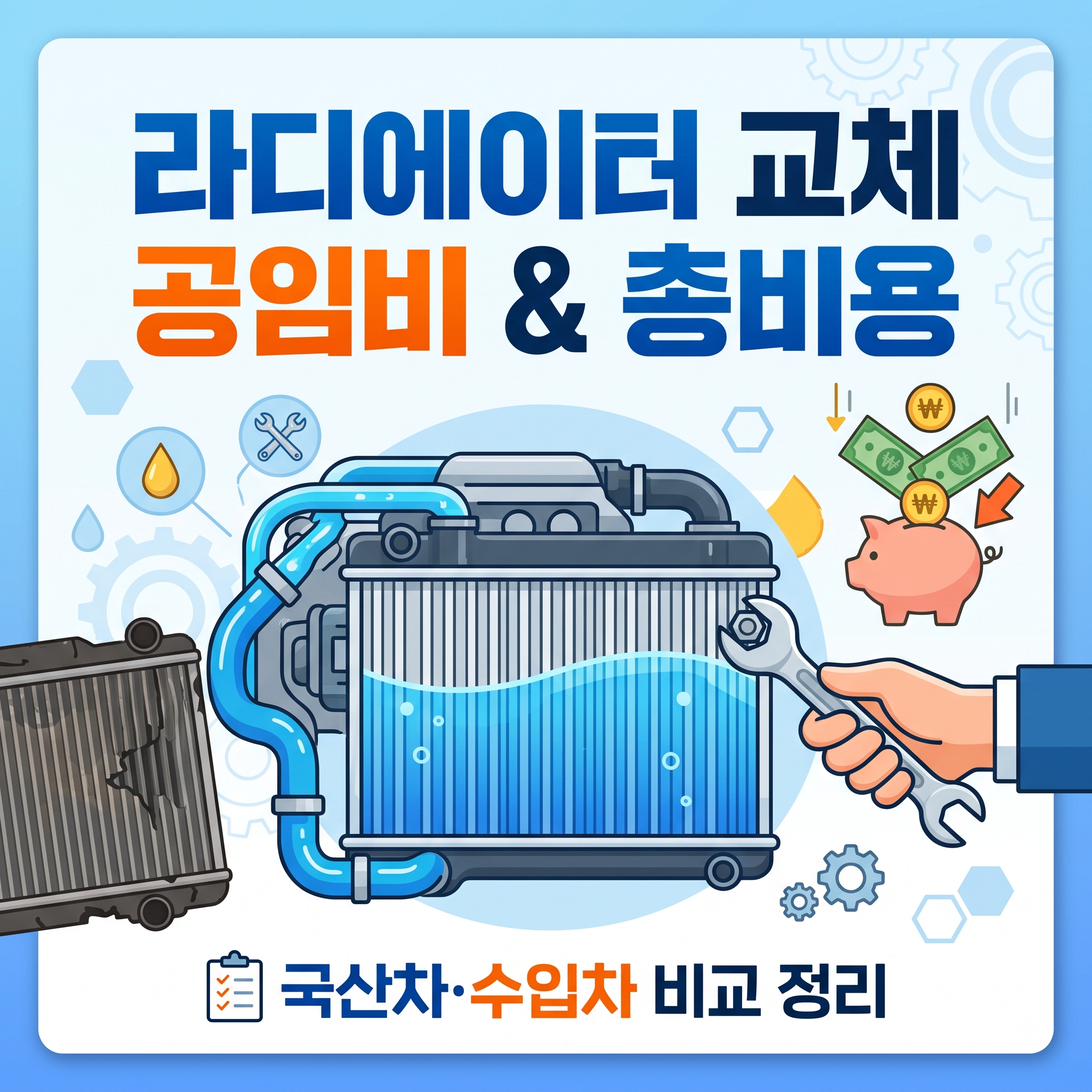 자동차 라디에이터 교체 공임비 및 총비용 정리