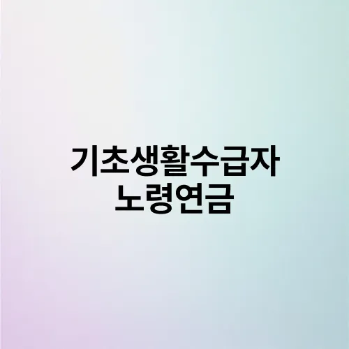 기초생활수급자 노령연금