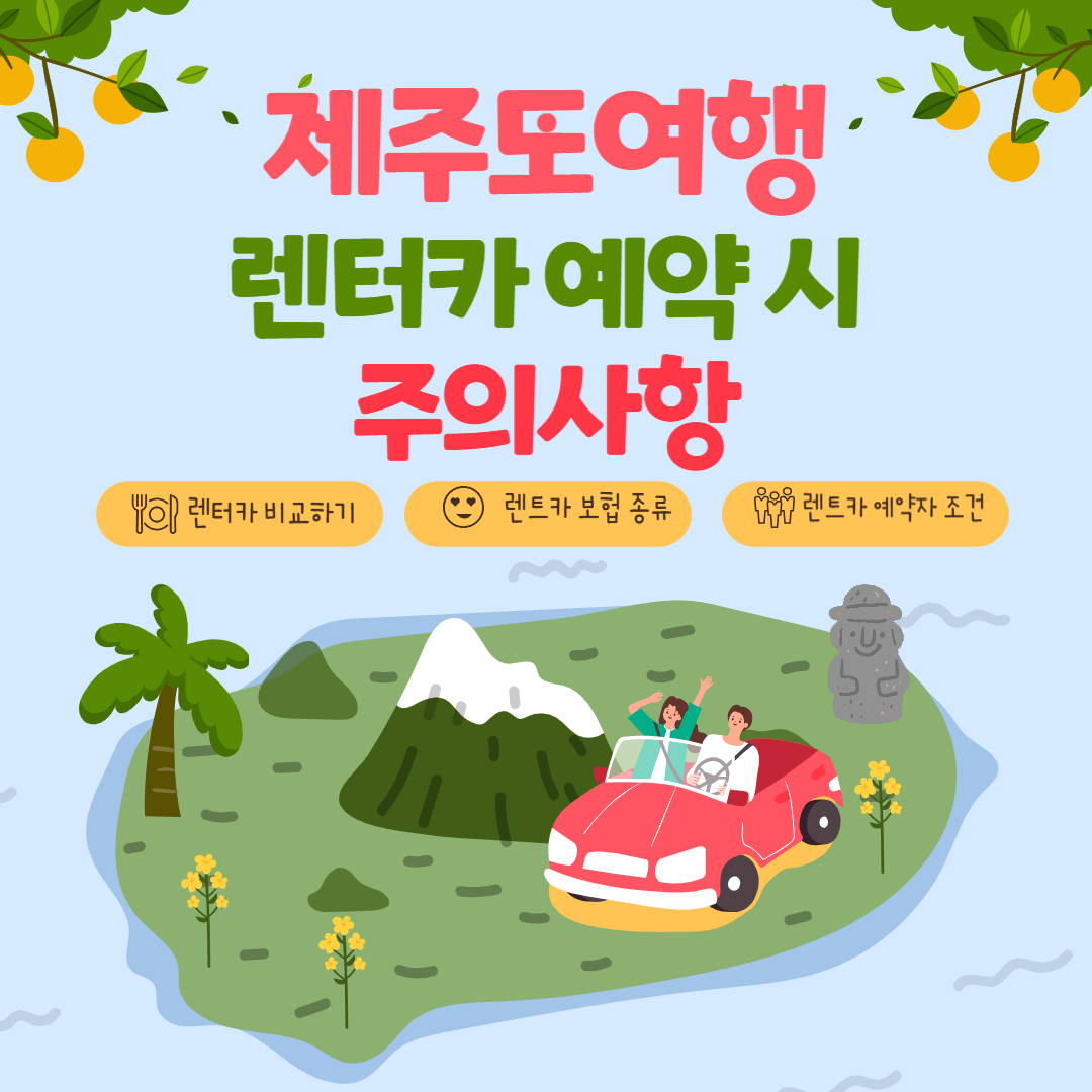 제주도 렌트카 예약시 주의사항, 체크할 것, 제주도 렌터카 비교하기