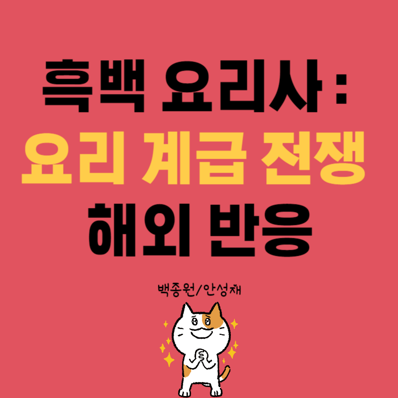 흑백요리사 요리 계급 전쟁