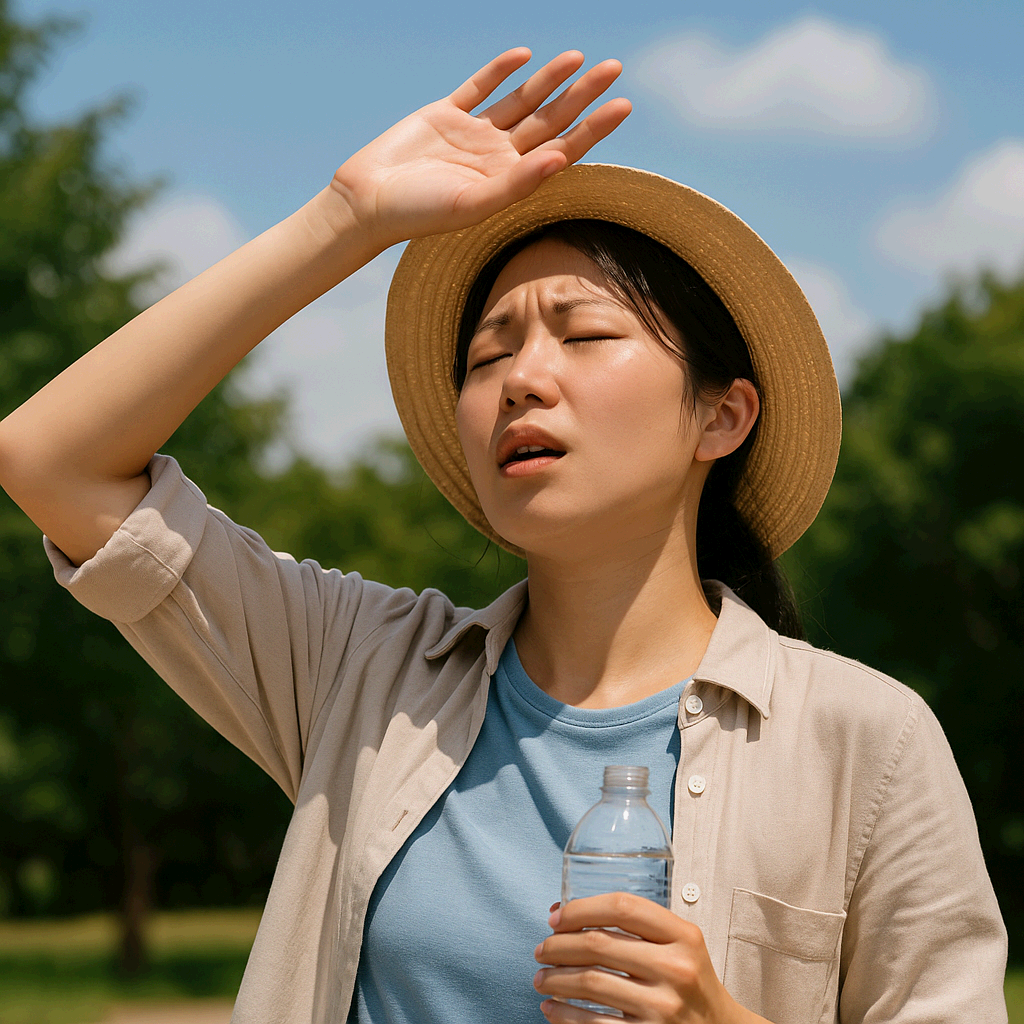 더위에 지친 사람