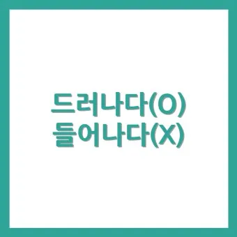 드러내다 들어내다 맞춤법 표현 예문_3