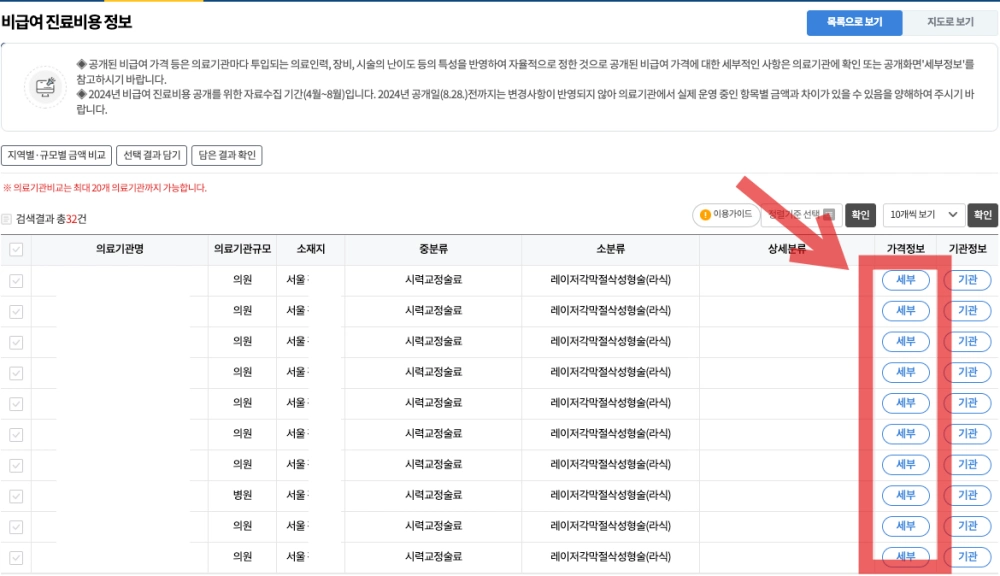 라식 가격 비교