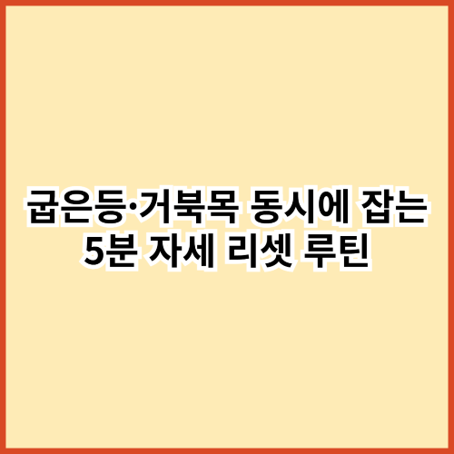 굽은등&middot;거북목 동시에 잡는 5분 자세 리셋 루틴