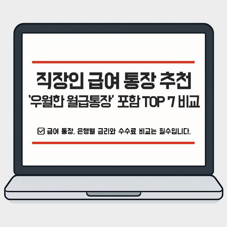 직장인 급여 통장 추천과 우월한 월급통장을 포함한 TOP 7 비교 안내 이미지