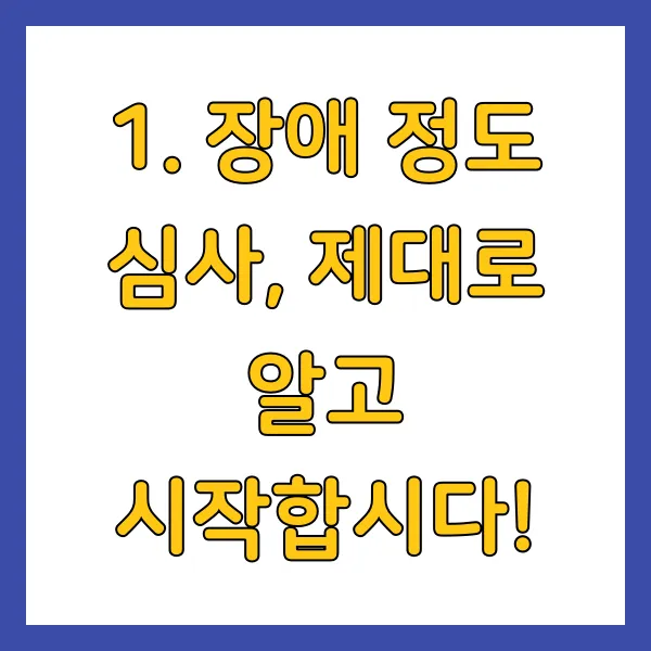 장애 정도 심사, 제대로 알고 시작합시다!