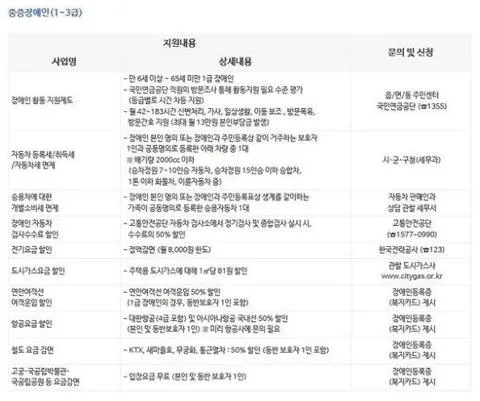 장애인 혜택
