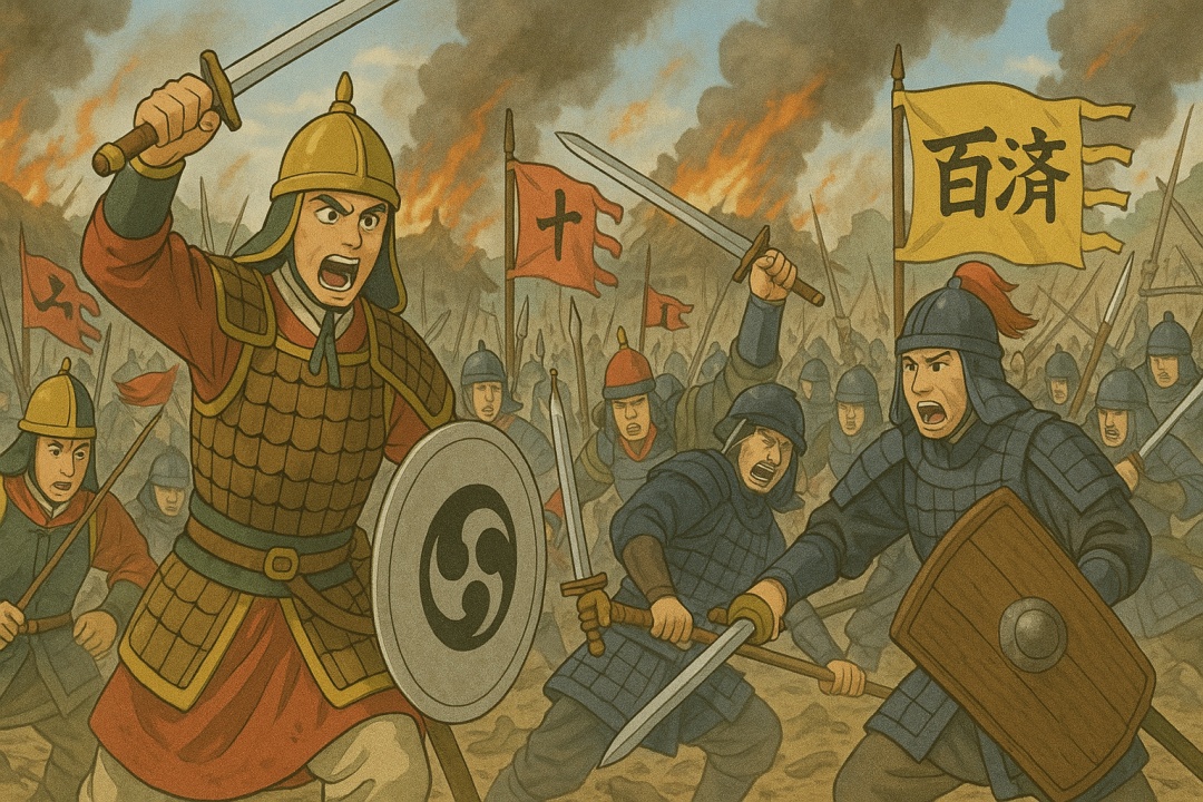 백제 멸망의 황산벌 전투 느낌의 애니스타일 이미지