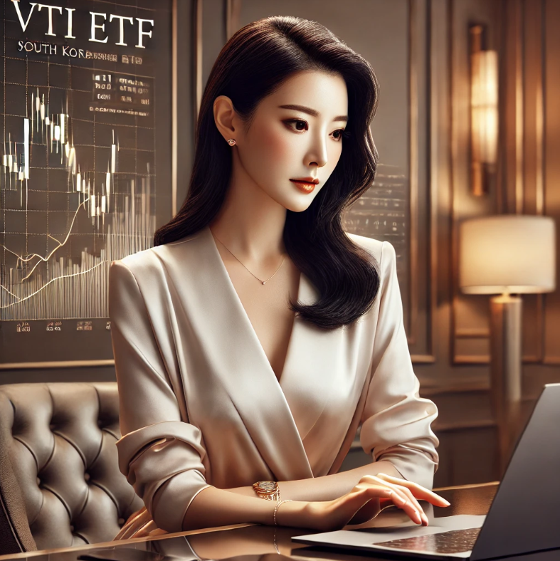 VTI ETF 재테크 하는 30대 미혼 여성 이미지