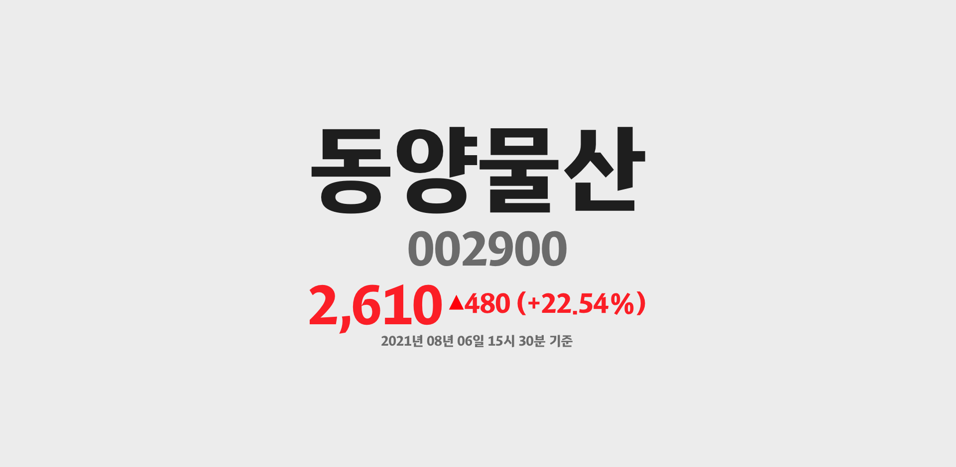 동양물산 2021-08-06 15:30:00기준 주가
