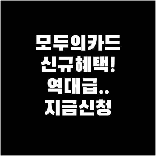 모두의카드 신규 발급 혜택 비교와 빠..