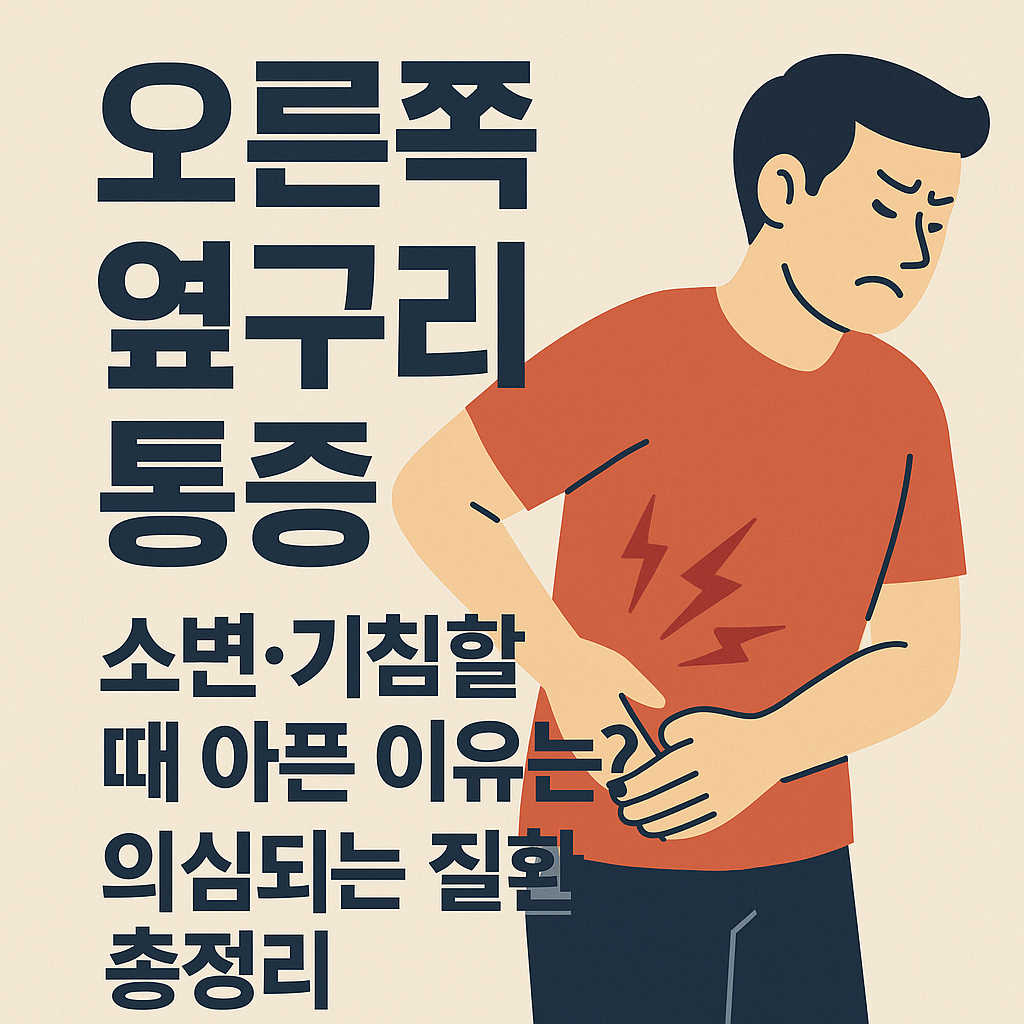 오른쪽 옆구리 통증, 소변·기침할 때 아픈 이유는? 의심되는 질환 총정리
