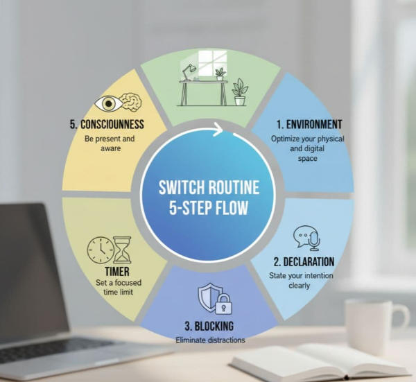 스위치 루틴(업무 모드 전환) 어떻게 해야 하는지 알려드립니다.