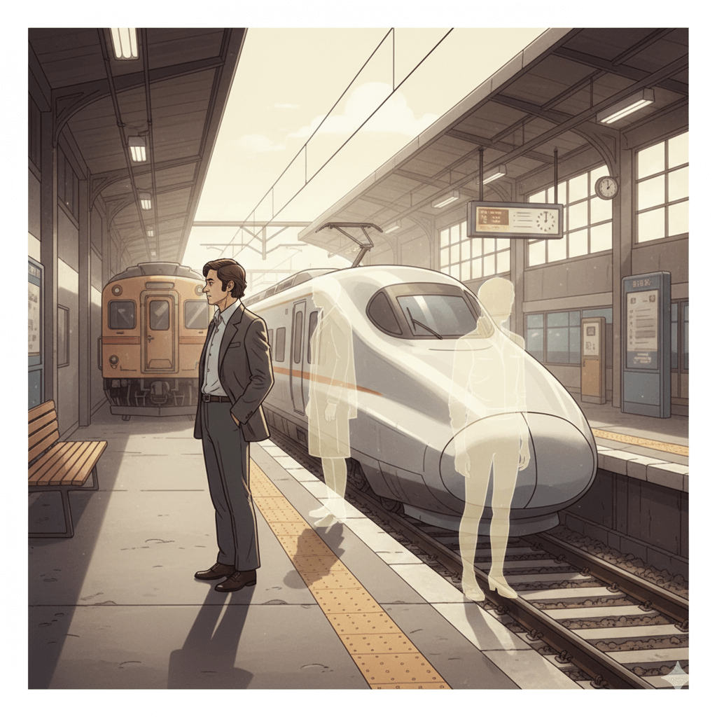 기차역 플래폼, 과거와 미래의 공존