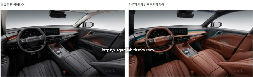 더 뉴 K8 3.5 가솔린 블랙 원톤, 라운지 브라운 투톤 내장 컬러