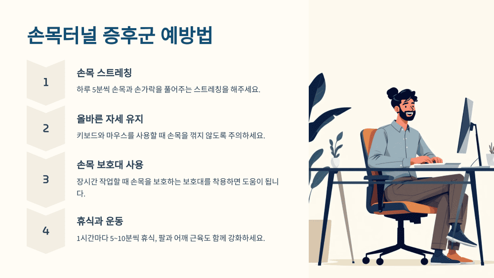 손목터널 증후군 예방법