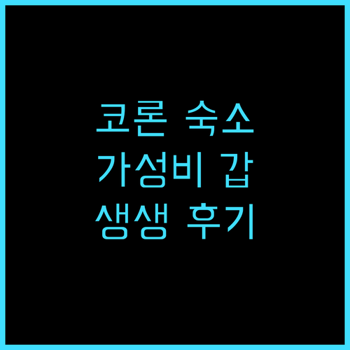 코론 웨스트타운 리조트 생생 후기 디..