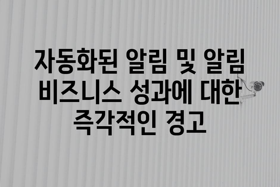 자동화된 알림 및 알림 비즈니스 성과에 대한 즉각적인 경고