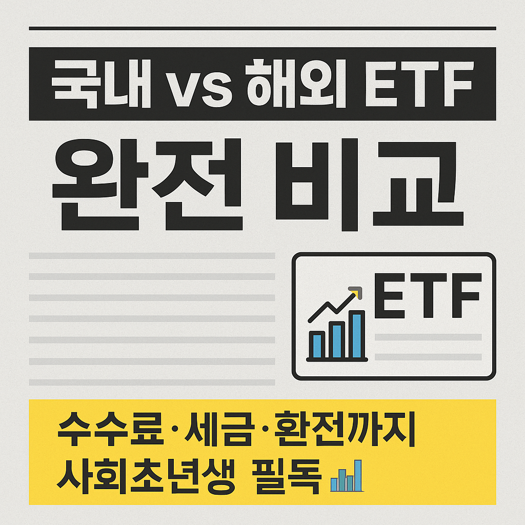 국내 vs 해외 ETF 완전 비교 (수수료·세금·추천 종목까지 총정리!)