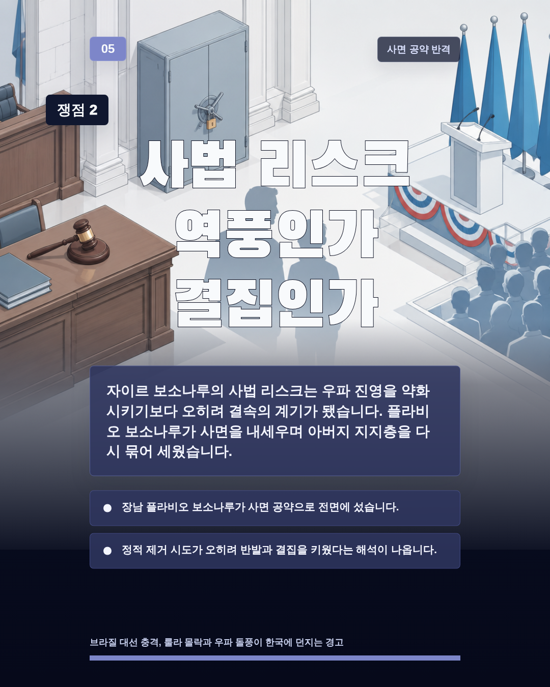 사법 리스크 역풍인가 결집인가