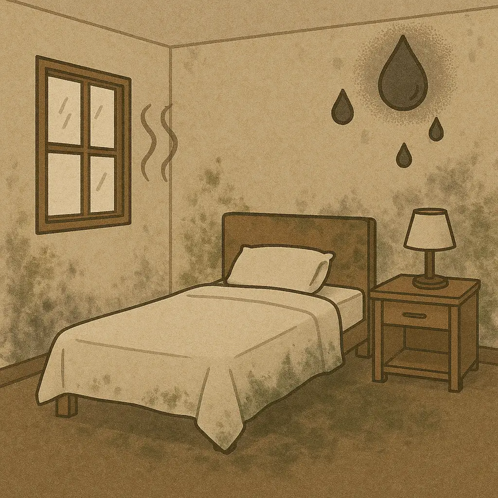 사용하지-않는-방이-습기로-가득-차고-곰팡이가-핀-모습