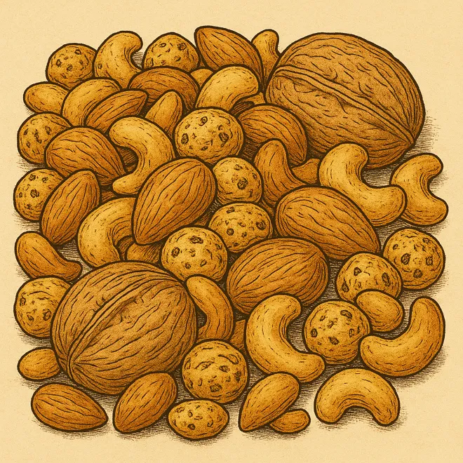 각종 견과류, 캐슈넛, 호두, 아몬드