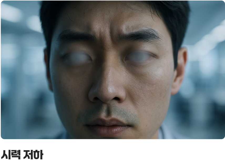 안개가 낀 듯 뿌연 시야