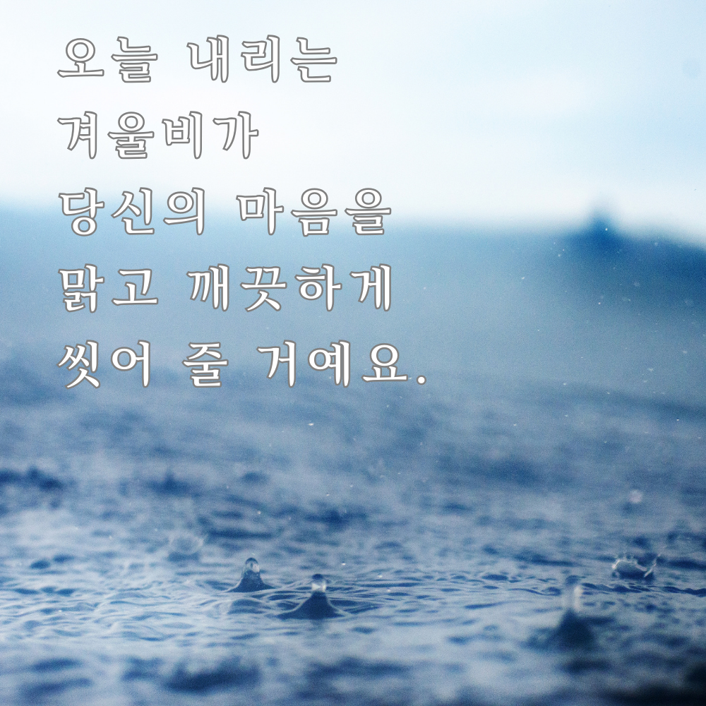 겨울비 오는날 인사말 이미지