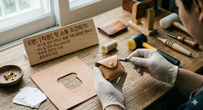 6편: [적용] 첫 소품 도전하기: 바느질 없이 만드는 심플 가죽 에어팟 케이스