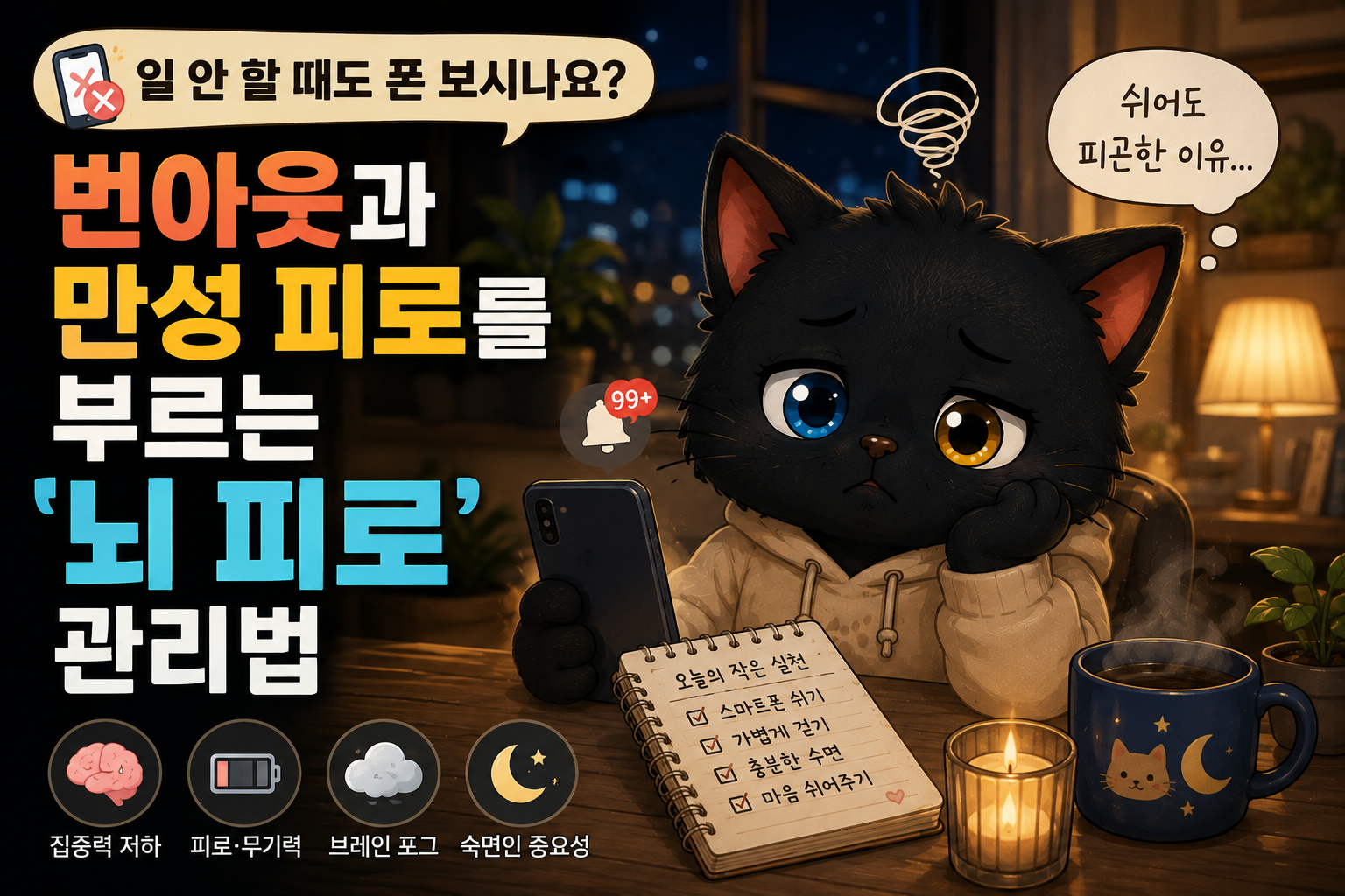 일 안 할 때도 폰 보시나요? 번아웃과 만성 피로를 부르는 '뇌 피로' 관리법