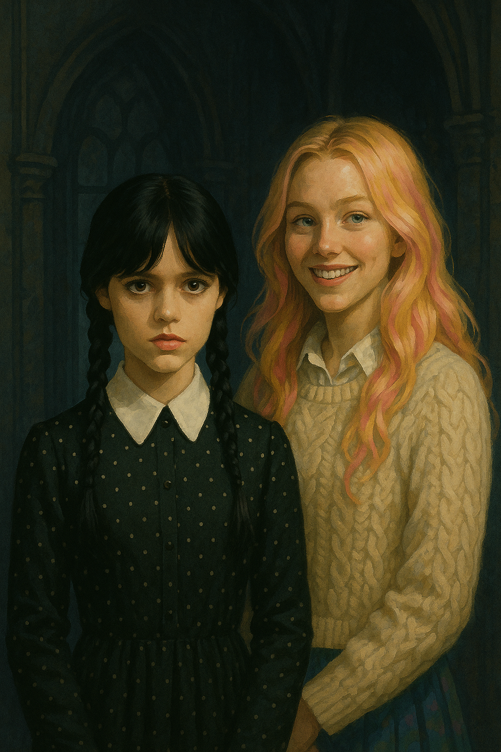 제나 오르테가(주인공) 와 엔리드(룸메이트)