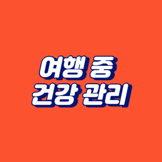 여행 중 건강 관리