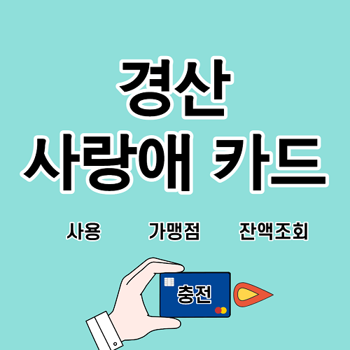 경산사랑애카드 사용처 가맹점 충전 잔액조회 방법