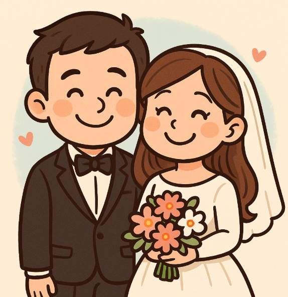 신랑신부 캐리커쳐