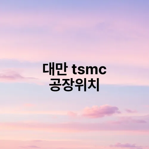 대만 tsmc 공장위치