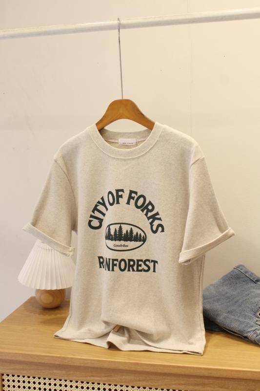 FOREST 기모 여자 이너 반팔 티셔츠