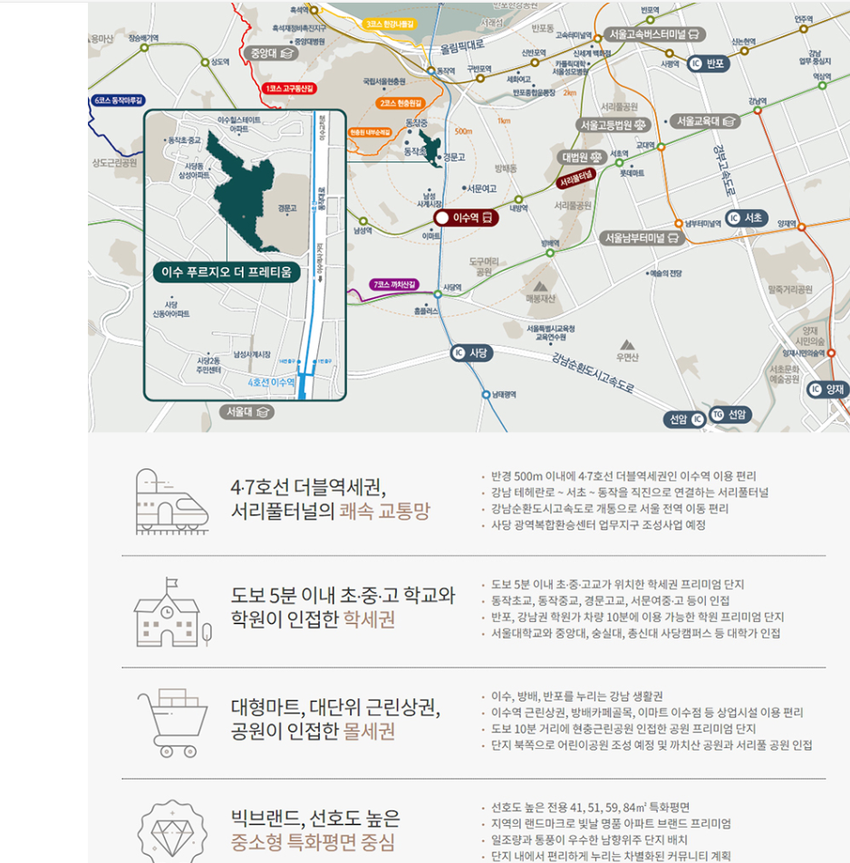 이수 푸르지오 더 프레티움 입지