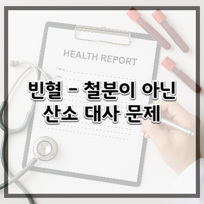 빈혈 – 철분이 아닌 산소 대사 문제
