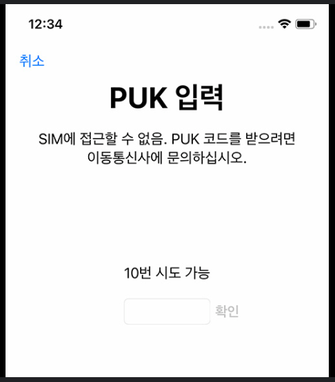 아이폰 SIM PIN 잠금 설정 PUK 코드 해제 확인 방법 총정리