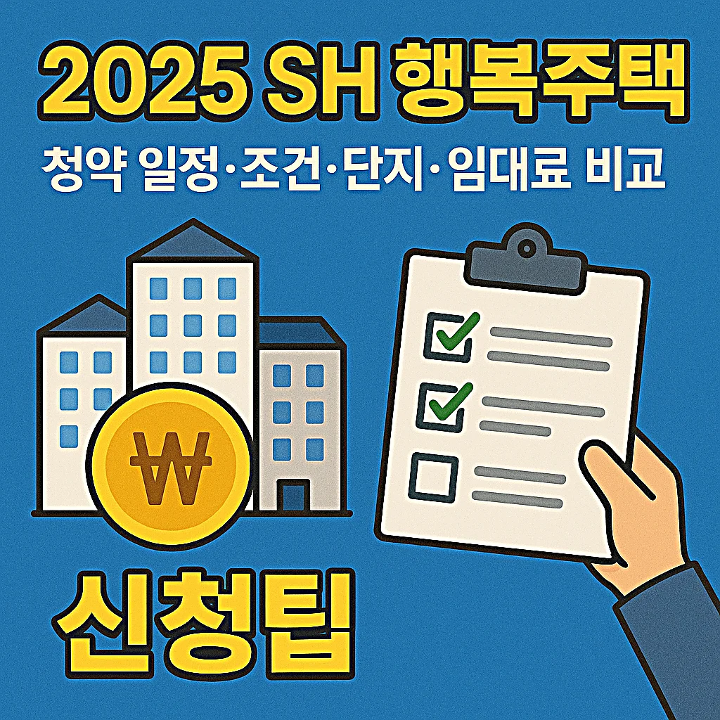 2025 SH 행복주택 청약 일정·조건·단지·임대료 비교, 신청팁