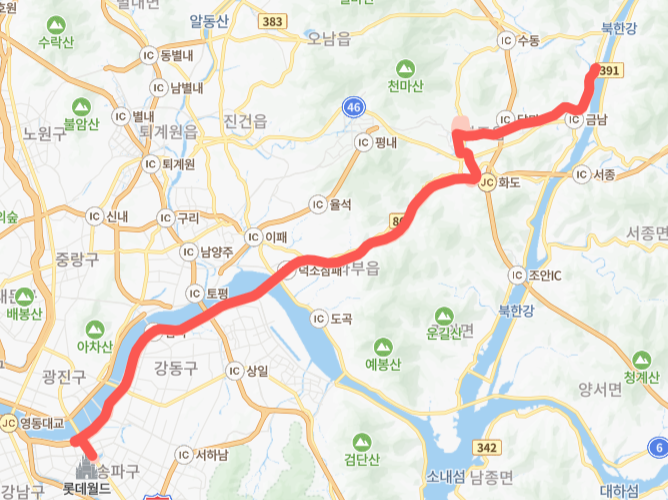 가평-남양주-서울-8002-1번-버스-노선-지도