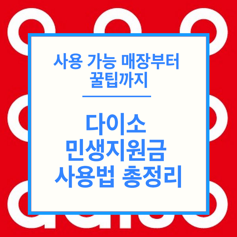 다이소 민생지원금 사용법 총정리