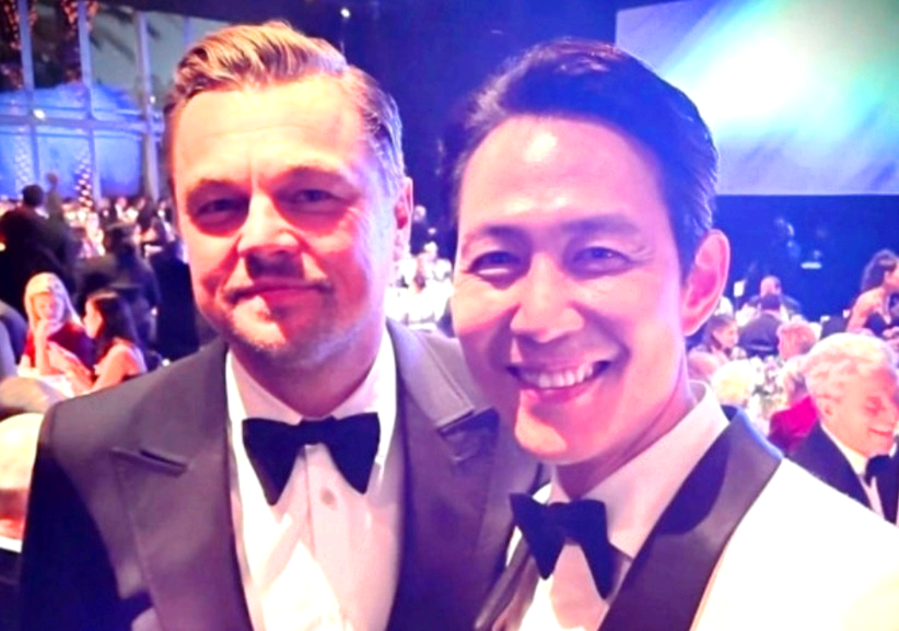 레오나르도 디카프리오 와 이정재 배우 사진