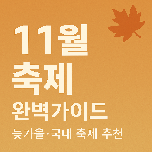 11월 전국 주요 축제 완벽가이드|늦가을 감성·수확의 계절 즐기기