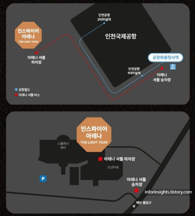 인스파이어 아레나 교통 주차